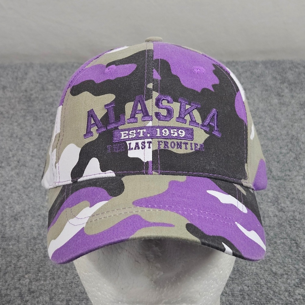Alaska Last Frontier Hat Purple Camo Cap Destination Outdoor Gorpcore Utility